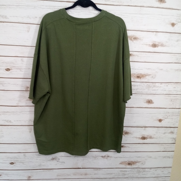 Zara Man Over Sized Sweatshirt Olive Green NWT - Picture 5 of 6